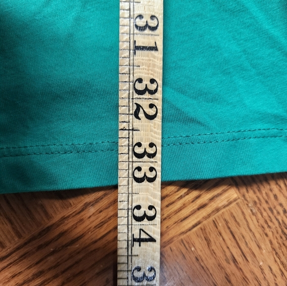 ROAMAN'S GREEN CRISS CROSS FRONT SHORT SLEEVE PLUS SIZE 3X TOP - Picture 6 of 9